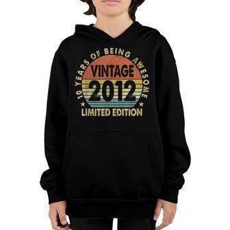 10 Year Old Gift Boys Girls Vintage 2012 10Th Birthday Retro Youth Hoodie - Thegiftio UK
