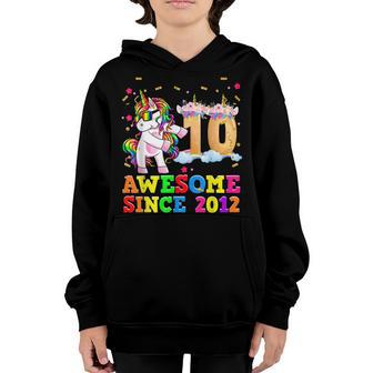 10 Year Old Gift Girls Unicorn Flossing 10Th Birthday Party Youth Hoodie - Thegiftio UK