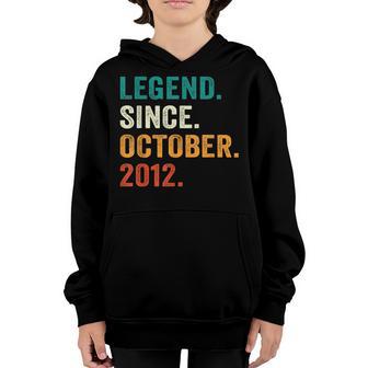 10 Year Old Gift Legend Since October 2012 10Th Birthday Boy Youth Hoodie - Thegiftio UK