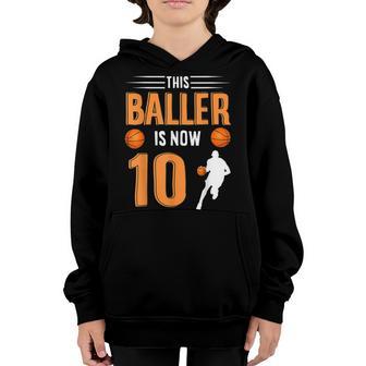 10 Years Old 10Th Birthday Basketball Gift For Boys Party Youth Hoodie - Thegiftio UK