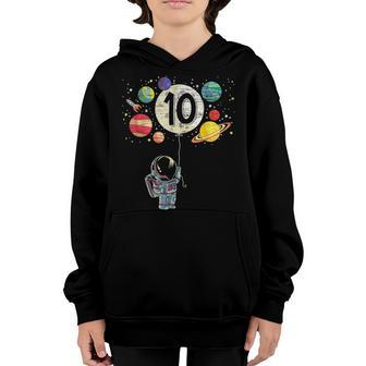 10 Years Old Birthday Boy Gifts Astronaut 10Th Birthday Youth Hoodie - Thegiftio UK