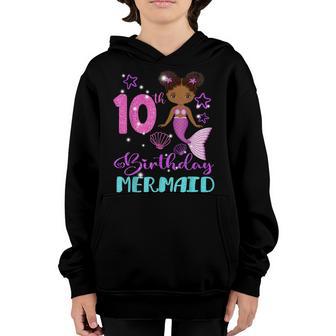10 Years Old Gifts Birthday Girl 10Th Birthday Mermaid Girl Youth Hoodie - Thegiftio UK
