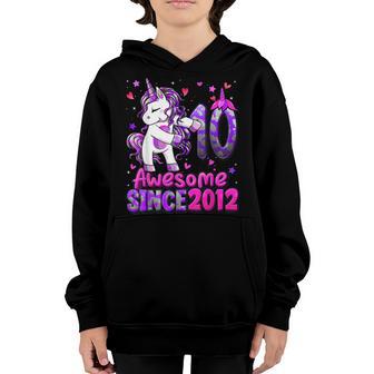 10 Years Old Unicorn Flossing 10Th Birthday Girl Unicorn Youth Hoodie - Thegiftio UK