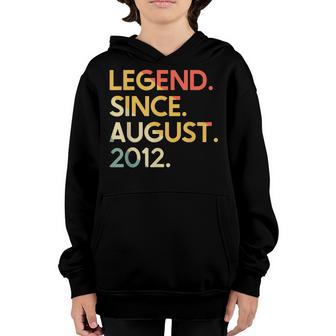 10 Years Old Vintage Legend Since August 2012 10Th Birthday Youth Hoodie - Thegiftio UK
