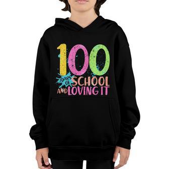 100 Days Of School And Loving It Graphic Design Printed Casual Daily Basic Youth Hoodie - Thegiftio UK