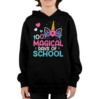 100Th Day Of Kindergarten For Girls 100 Magical Days Youth Hoodie - Thegiftio UK