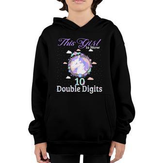 10Th Bday Party Gift 2010 This Girl Is Now 10 Double Digits Cool Gift V2 Youth Hoodie - Thegiftio UK