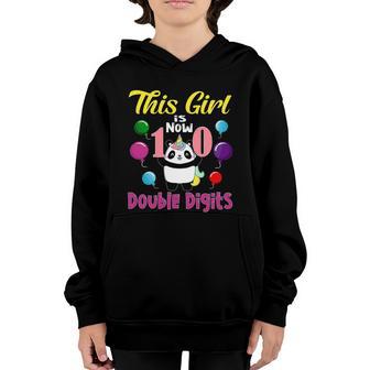 10Th Bday Party Gift 2010 This Girl Is Now 10 Double Digits Cute Gift Youth Hoodie - Thegiftio UK