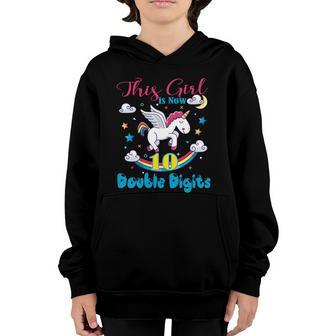 10Th Bday Party Gift 2010 This Girl Is Now 10 Double Digits Gift V5 Youth Hoodie - Thegiftio UK