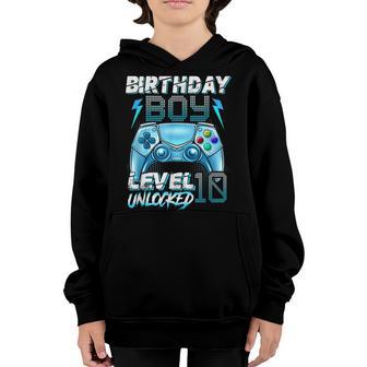 10Th Birthday Boy Level 10 Unlocked Awesome Since 2012 Gamer Youth Hoodie - Thegiftio UK