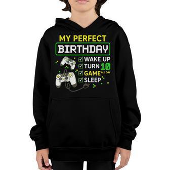 10Th Birthday Gaming 10 Years Old Perfect Gamer Gift Boys Youth Hoodie - Thegiftio UK