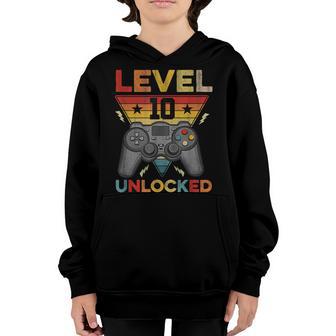 10Th Birthday Gifts Level 10 Unlockd Video Games Gaming Youth Hoodie - Thegiftio UK