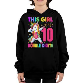 10Th Birthday Gifts This Girl Is Now 10 Double Digits V10 Youth Hoodie - Thegiftio UK