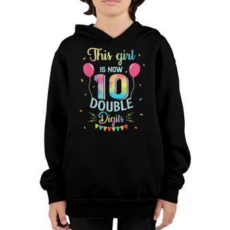 10Th Birthday Gifts This Girl Is Now 10 Double Digits V13 Youth Hoodie - Thegiftio UK