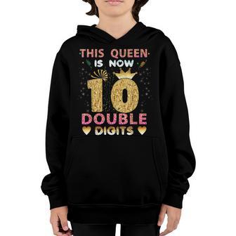 10Th Birthday Gifts This Girl Is Now 10 Double Digits V14 Youth Hoodie - Thegiftio UK