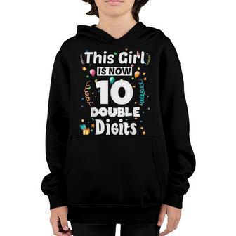 10Th Birthday Gifts This Girl Is Now 10 Double Digits V16 Youth Hoodie - Thegiftio UK