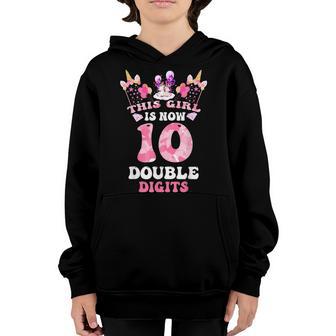 10Th Birthday Gifts This Girl Is Now 10 Double Digits V17 Youth Hoodie - Thegiftio UK