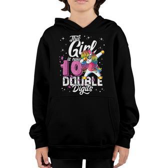 10Th Birthday Gifts This Girl Is Now 10 Double Digits V20 Youth Hoodie - Thegiftio UK