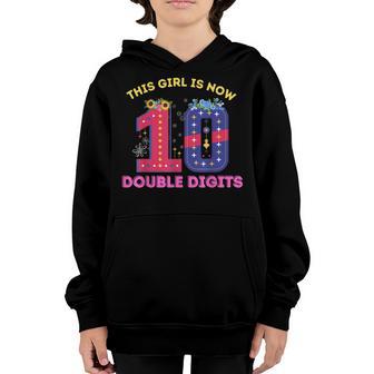 10Th Birthday Gifts This Girl Is Now 10 Double Digits V21 Youth Hoodie - Thegiftio UK