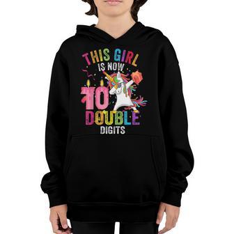 10Th Birthday Gifts This Girl Is Now 10 Double Digits V22 Youth Hoodie - Thegiftio UK