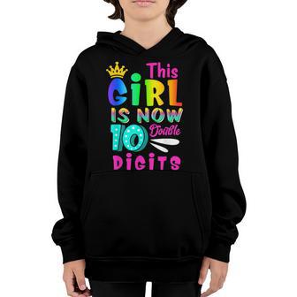 10Th Birthday Gifts This Girl Is Now 10 Double Digits V25 Youth Hoodie - Thegiftio UK