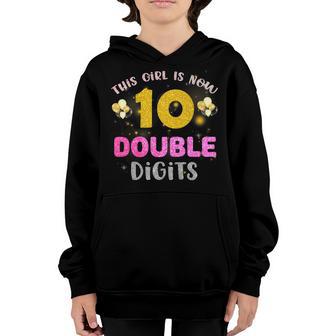 10Th Birthday Gifts This Girl Is Now 10 Double Digits V26 Youth Hoodie - Thegiftio UK