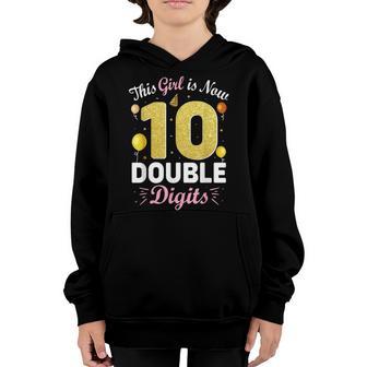 10Th Birthday Gifts This Girl Is Now 10 Double Digits V29 Youth Hoodie - Thegiftio UK