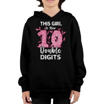 10Th Birthday Gifts This Girl Is Now 10 Double Digits V5 Youth Hoodie - Thegiftio UK