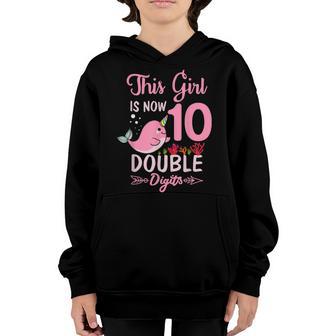 10Th Birthday Gifts This Girl Is Now 10 Double Digits V8 Youth Hoodie - Thegiftio UK