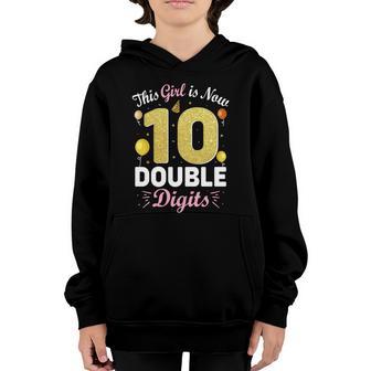 10Th Birthday Party This Girl Is Now 10 Double Digits Gift Youth Hoodie - Thegiftio UK