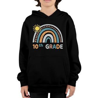 10Th Grade Rainbow Teacher Student Back To School Graphic Design Printed Casual Daily Basic Youth Hoodie - Thegiftio UK