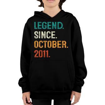 11 Year Old Gift Legend Since October 2011 11Th Birthday Boy Youth Hoodie - Thegiftio UK