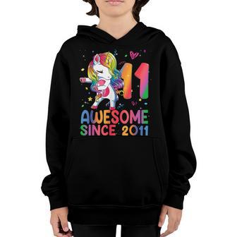 11 Year Old Gifts Girls Ns Dabbing Unicorn 11Th Birthday Youth Hoodie - Thegiftio UK