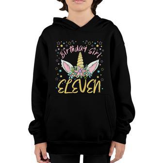 11 Years Old Birthday Girl Unicorn 11Th Birthday Graphic Design Printed Casual Daily Basic Youth Hoodie - Thegiftio UK