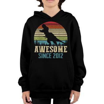 11 Years Old Boy Dinosaur T-Rex Awesome Since 2012 Birthday Youth Hoodie - Thegiftio UK