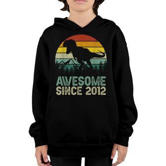 11 Years Old Boy Dinosaur T-Rex Awesome Since 2012 Birthday Youth Hoodie - Thegiftio UK