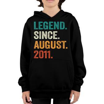 11 Years Old Gift Legend Since August 2011 11Th Birthday Boy Youth Hoodie - Thegiftio UK