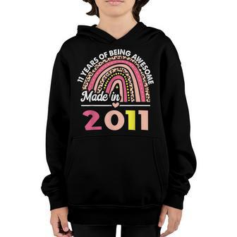 11 Years Old Gifts 11Th Birthday Born In 2011 Women Girls V2 Youth Hoodie - Seseable