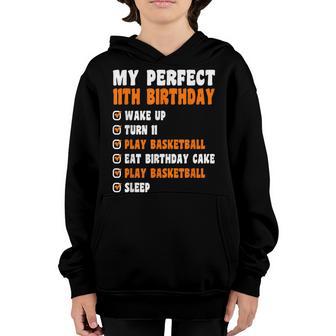 11 Years Old Perfect 11Th Birthday Basketball 11Th Birthday Youth Hoodie - Thegiftio UK