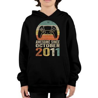 11Th Birthday Boy Gamer Gifts Awesome Since October 2011 Youth Hoodie - Thegiftio UK