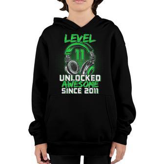 11Th Birthday Boy Level 11 Unlocked Awesome 2011 Video Game Youth Hoodie - Thegiftio UK