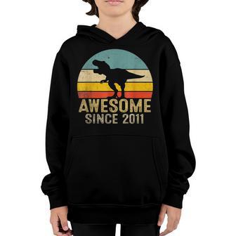 11Th Birthday Dinosaur Party 11 Year Old Boy Awesome 2011 Youth Hoodie - Thegiftio UK