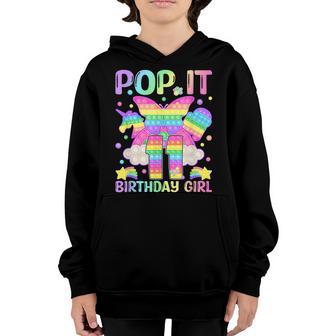 11Th Birthday Fidget Toy Pop It Birthday Girl 11 Year Old Youth Hoodie - Thegiftio UK