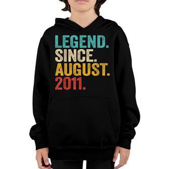 11Th Birthday Gift 11 Years Old Boy Legend Since August 2011 Youth Hoodie - Thegiftio UK