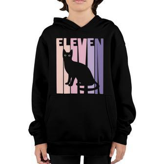 11Th Birthday Gift Cute Cat Fan 11 Years Old For Girls Youth Hoodie - Monsterry