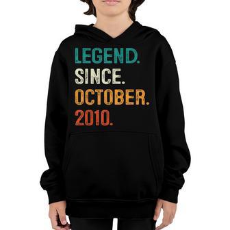 12 Year Old Gift Legend Since October 2010 12Th Birthday Boy Youth Hoodie - Thegiftio UK