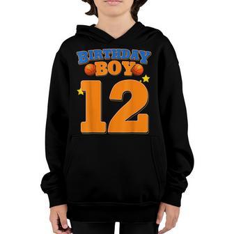 12 Years Old 12Th Birthday Basketball Gift For Boys Party V3 Youth Hoodie - Thegiftio UK