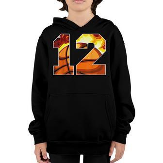 12 Years Old 12Th Birthday Basketball Gift For Boys Party V8 Youth Hoodie - Thegiftio UK
