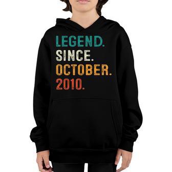 12 Years Old Gifts 12Th Bday Boys Legend Since October 2010 Youth Hoodie - Thegiftio UK