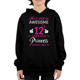 12Nd Girl Birthday Gifts 12 Year Old Girl Princess Youth Hoodie - Thegiftio UK